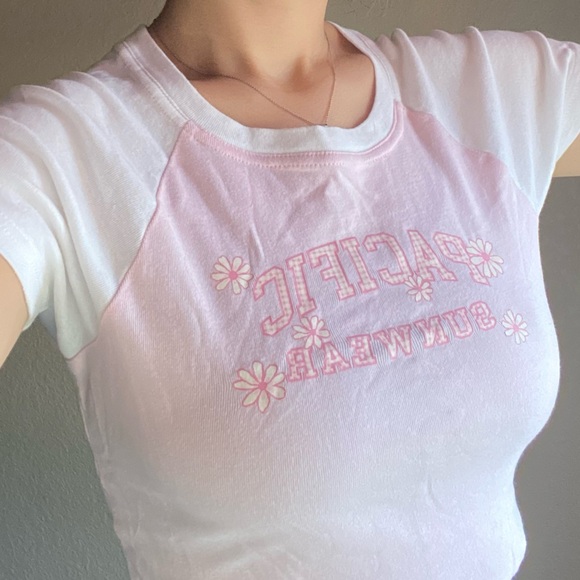 soft slub cotton print baby T-shirt sun cloud pink